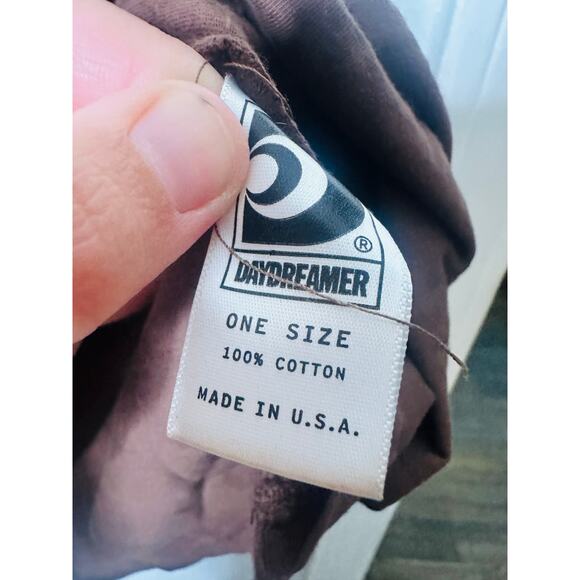 DAYDREAMER Women's Chocolate Brown Kurt Cobain Checkered Top T-Shirt One Size - Picture 9 of 9